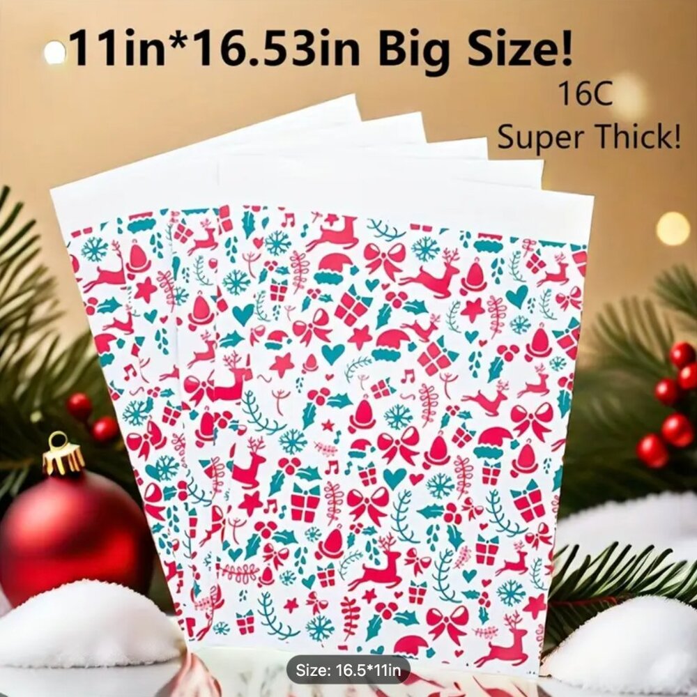 20 CHRISTMAS PRINT POLY MAILERS
